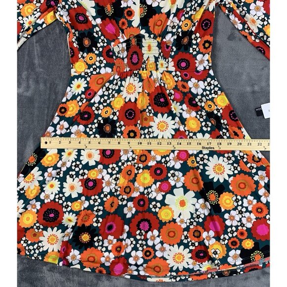 Maggy London Nikola 3/4 Sleeve Knit Dress Size 8 Floral 70's NWT - Picture 8 of 11